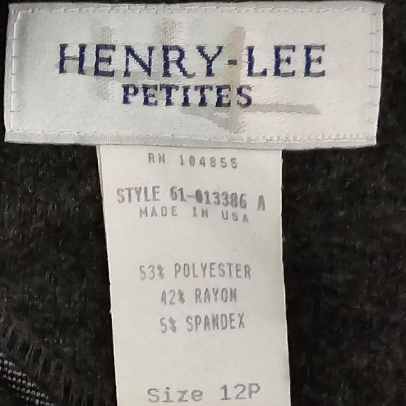 Henry Lee Elegant Gray Women's Long Sleeve Midi Dress 12P with belt - Picture 8 of 9